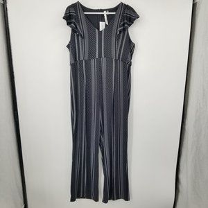 NWT NY Collection Plus Sized Petite Black Romper Jumpsuit Size 1X Petite‎